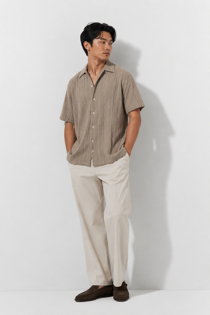 Sandstone Textured Camp Shirt