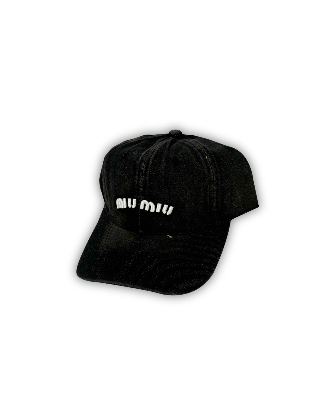 Miu Miu Inspired Black Denim Cap