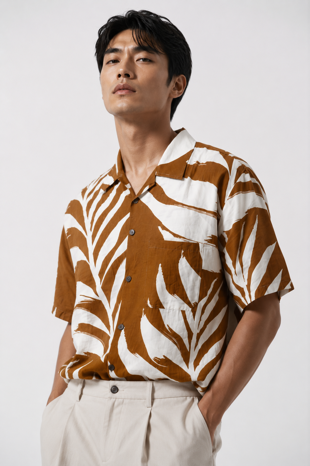 Rust Tropic Vine Camp Shirt