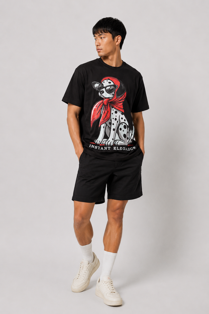 Dalmatian Elegance Tee – Black