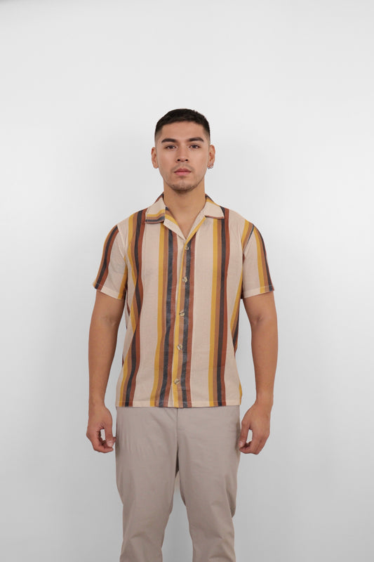 Riviera Stripe Camp Shirt