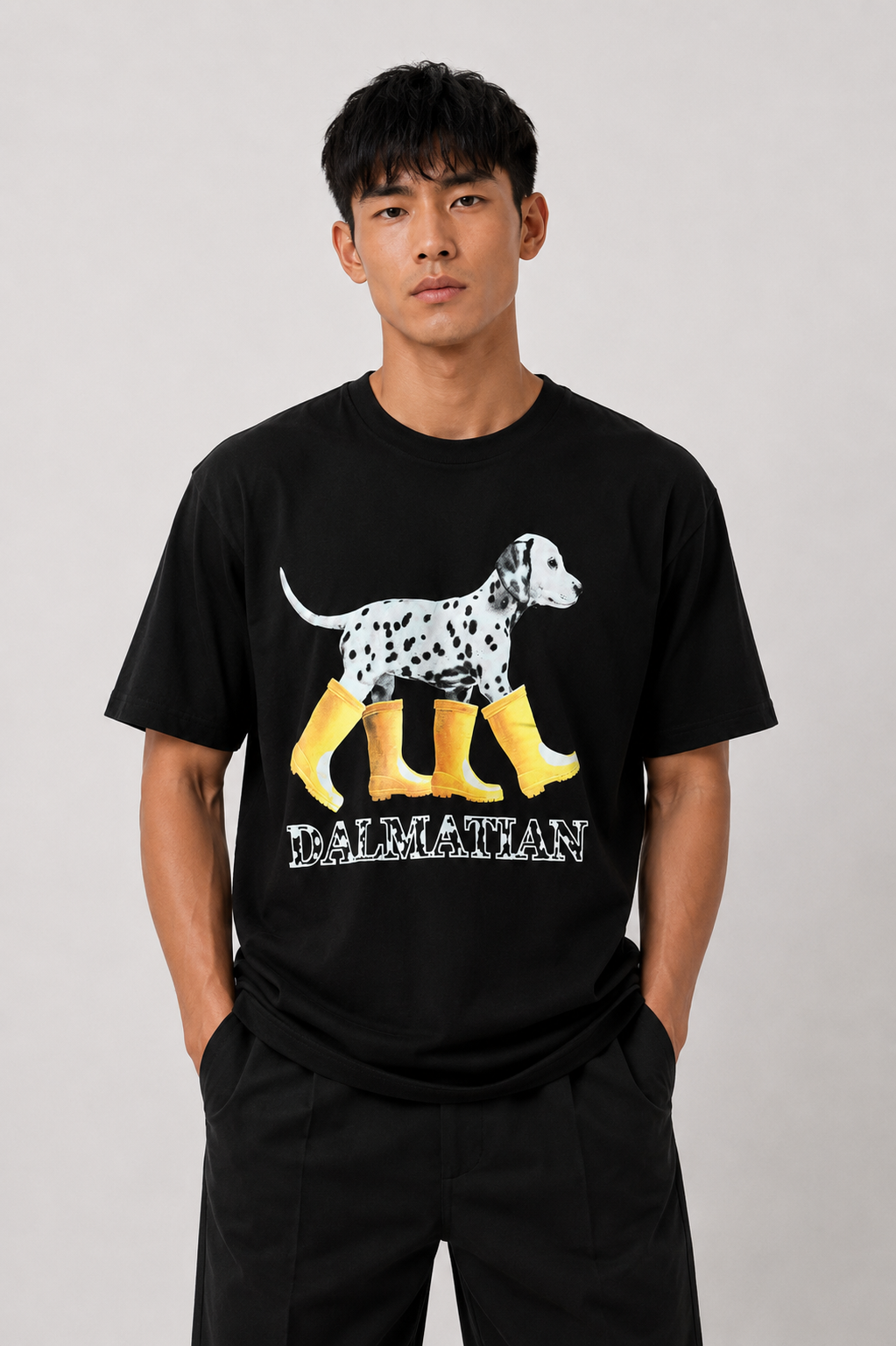 Dalmatian Graphic Tee — Black