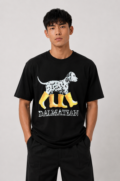 Dalmatian Graphic Tee — Black