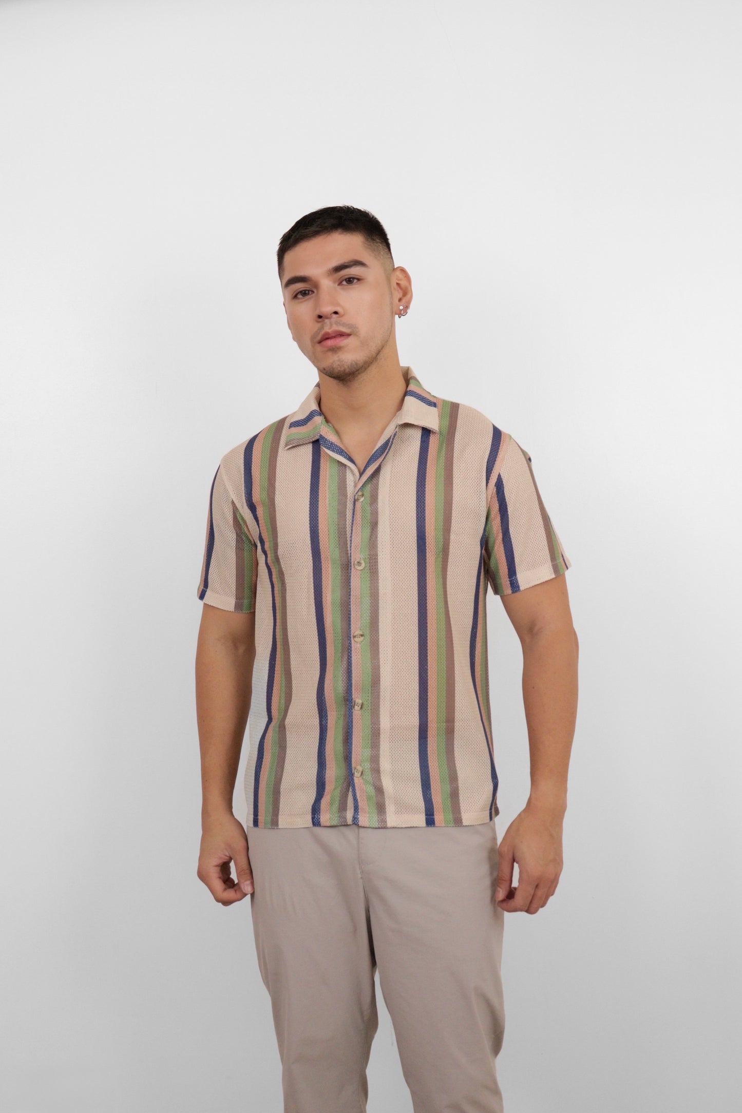 Coastal Stripe Camp Shirt
