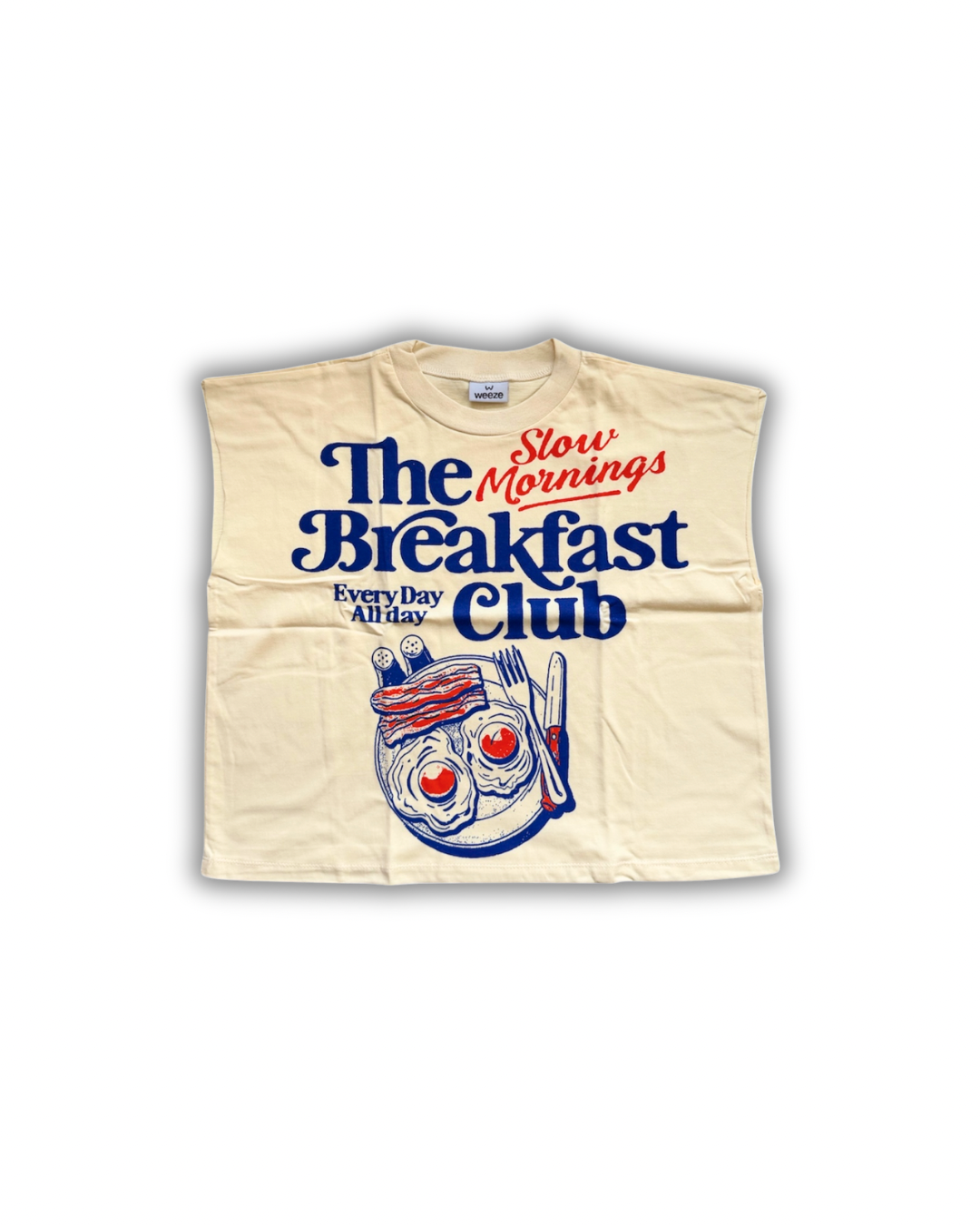 Breakfast Club Cropped Muscle Tee — Cream