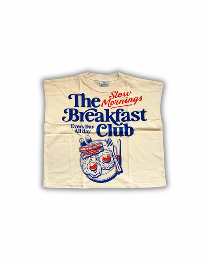 Breakfast Club Cropped Muscle Tee — Cream