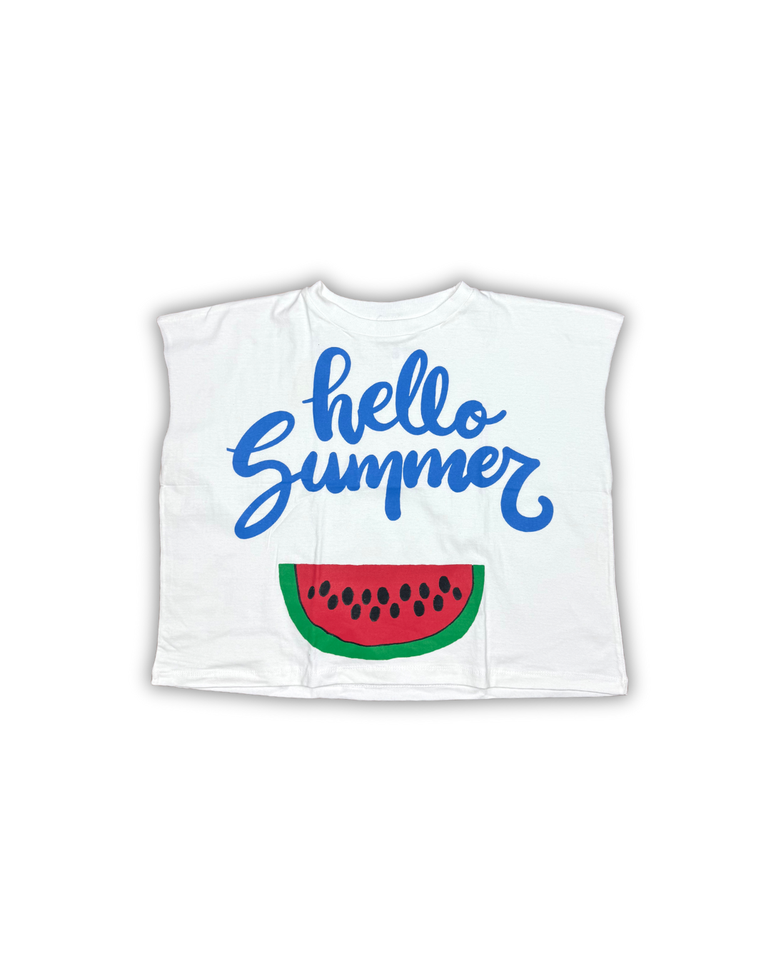 White Hello Summer Watermelon Graphic Tee