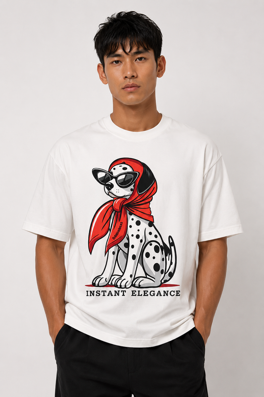 Dalmatian Elegance Tee — White