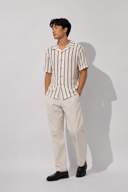Monochrome Stripe Camp Shirt