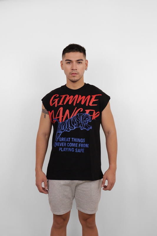 Black Gimme Danger Graphic Muscle Tee