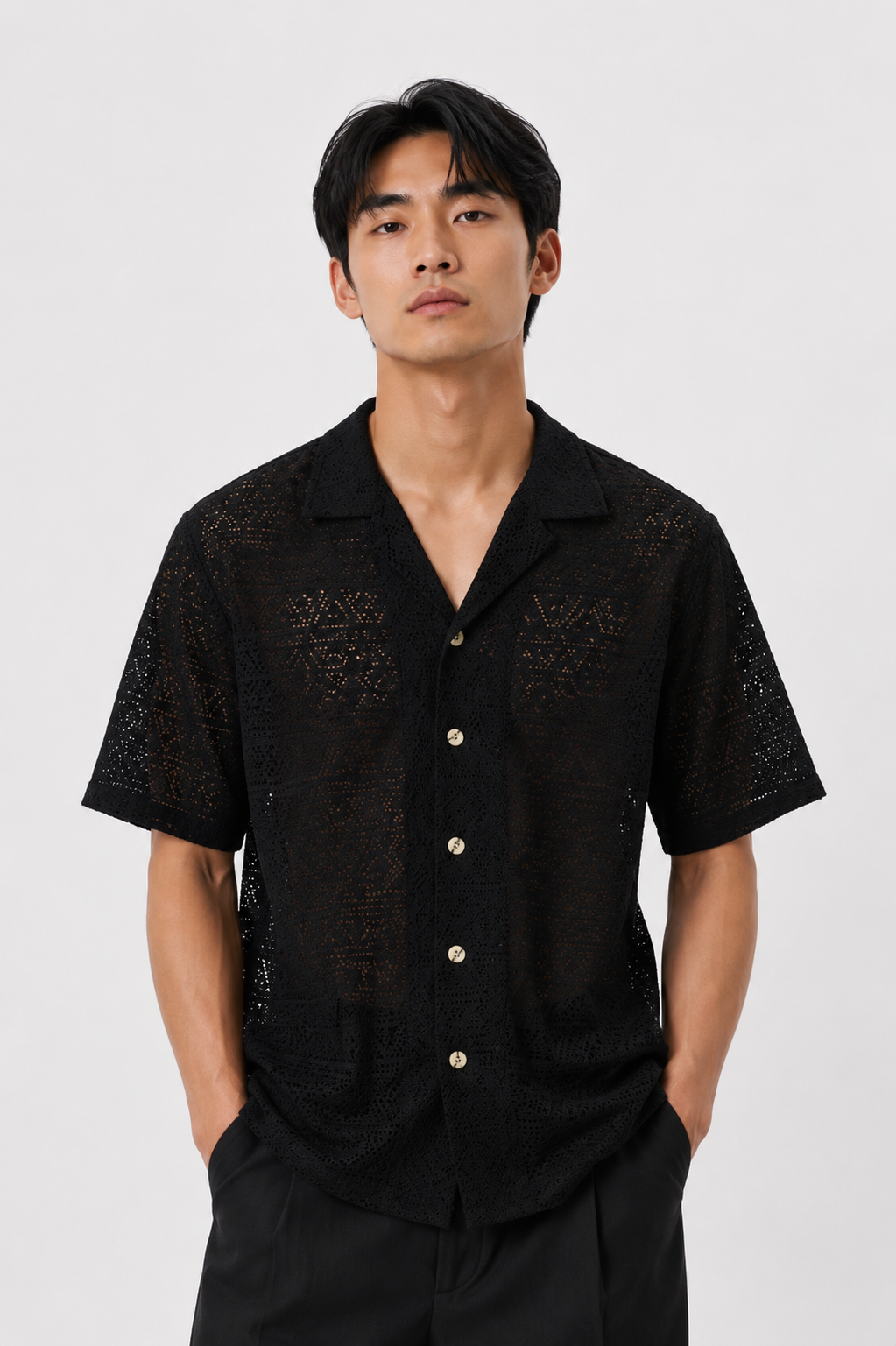 Black Tribal Camp Shirt