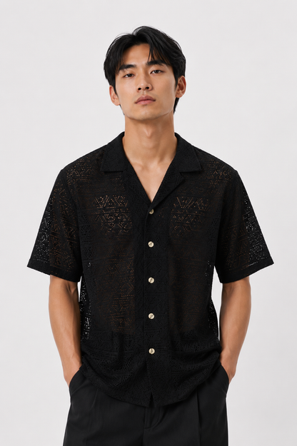 Black Tribal Camp Shirt