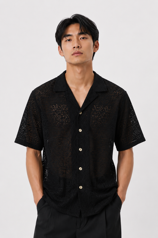 Black Tribal Camp Shirt
