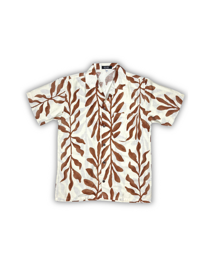 Brown Tropic Vine Camp Shirt