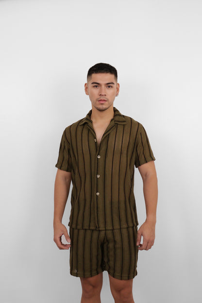 Olive Striped Co-ord Set