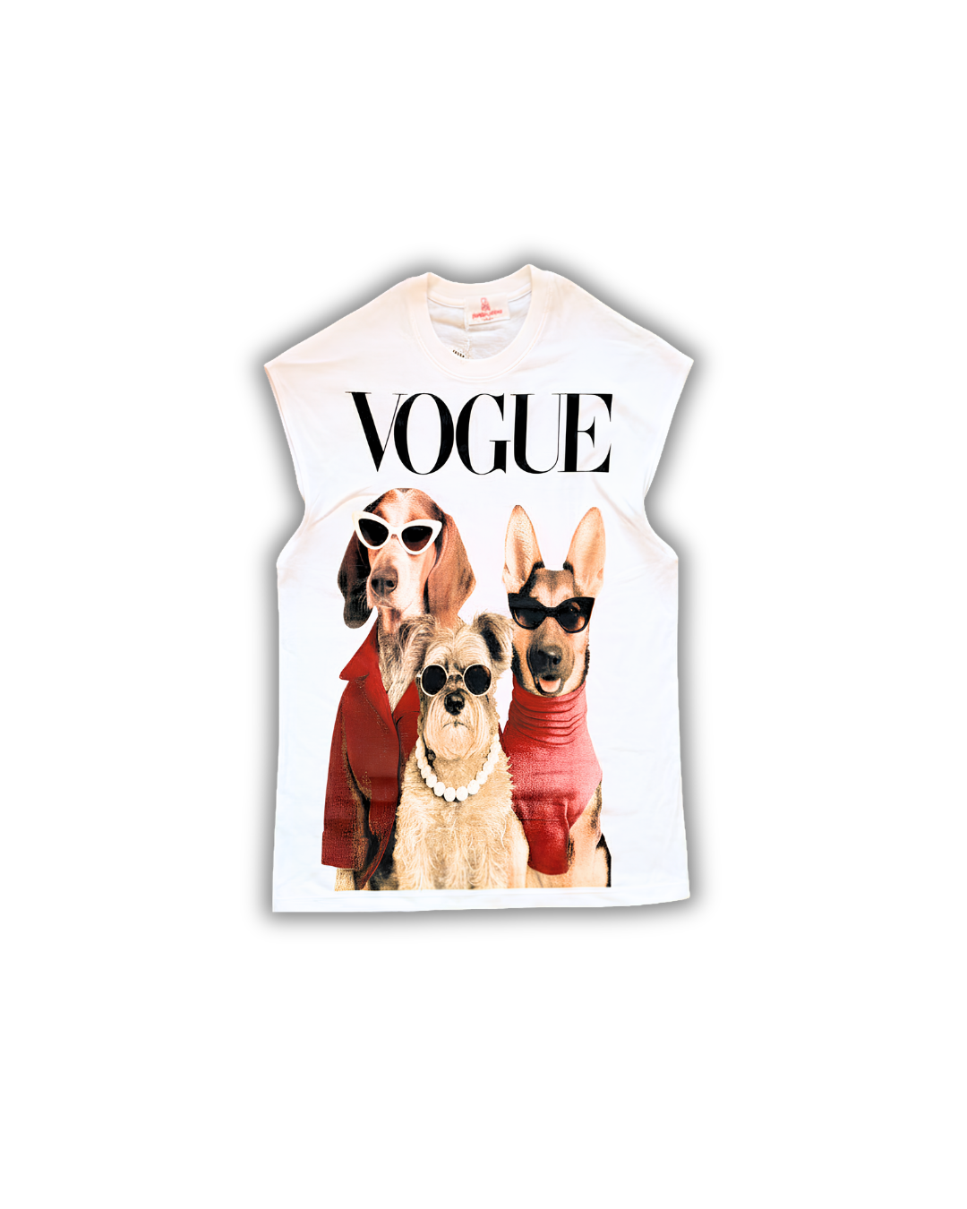 Vogue Dogs Muscle Tee  — White