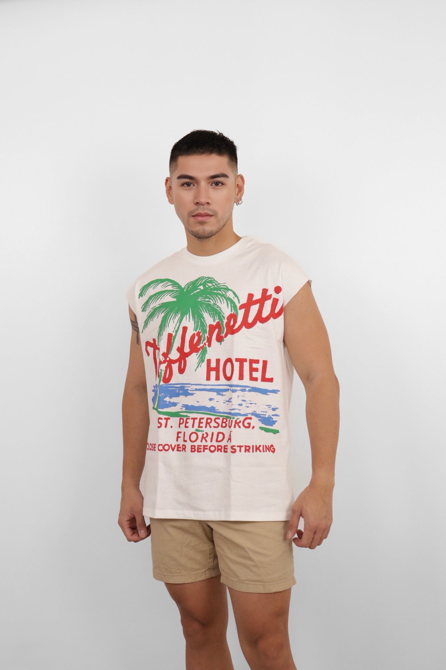 White Toffenetti Hotel Muscle Tee