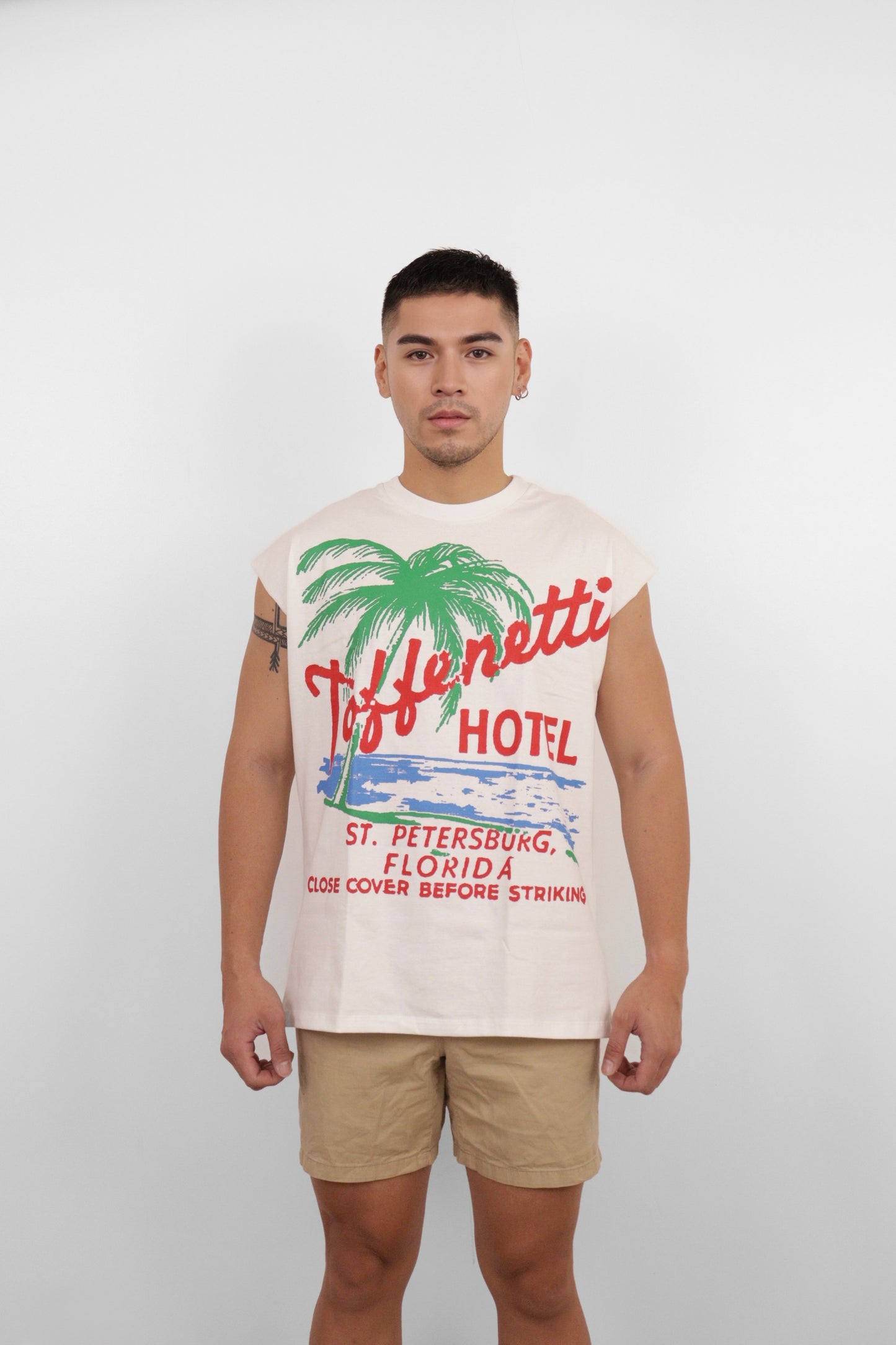 White Toffenetti Hotel Muscle Tee