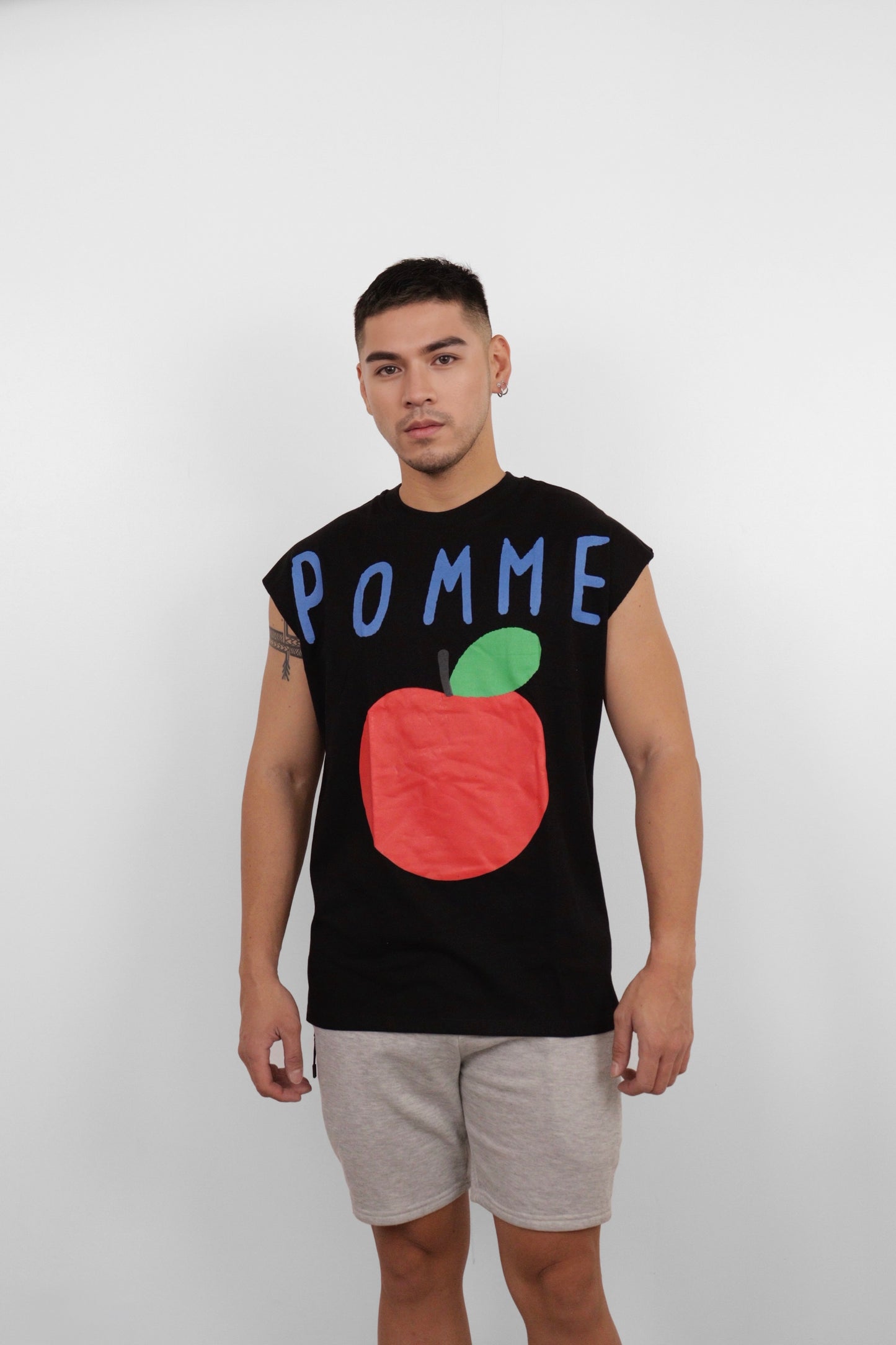 Black Pomme Graphic Muscle Tee