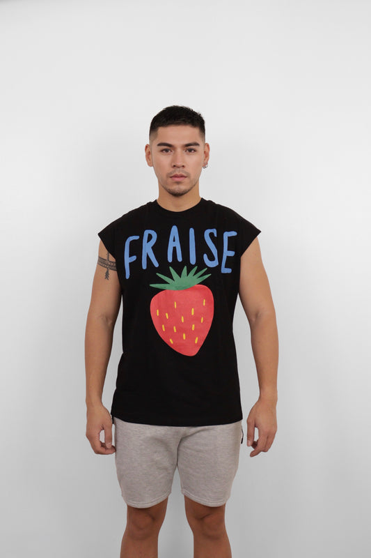 Black Fraise Graphic Muscle Tee