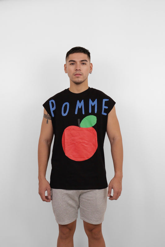 Black Pomme Graphic Muscle Tee