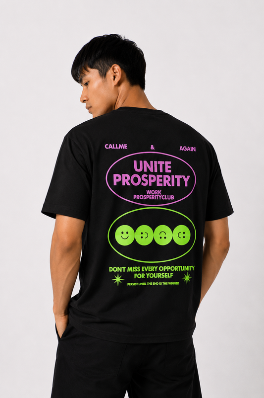 UNITE PROSPERITY Graphic Tee — Black