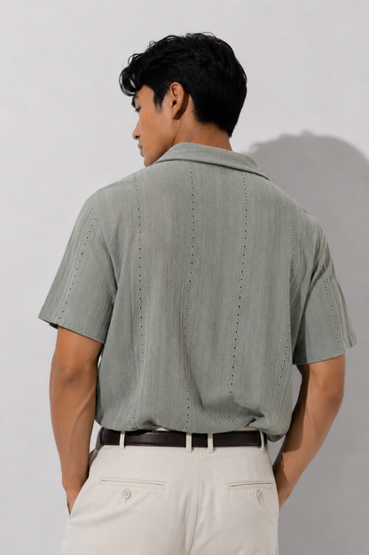 Sage Textured Camp Shirt