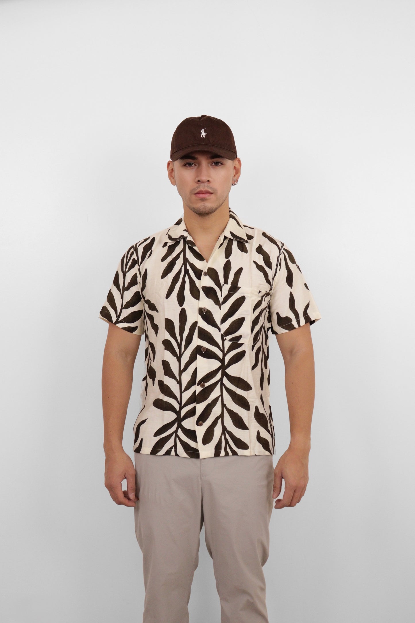 Dark Brown Tropic Vine Camp Shirt