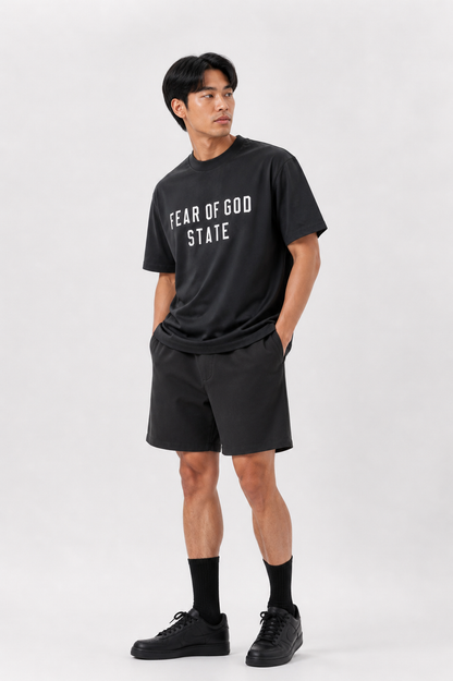 Black Fear of God State Inspired T-Shirt