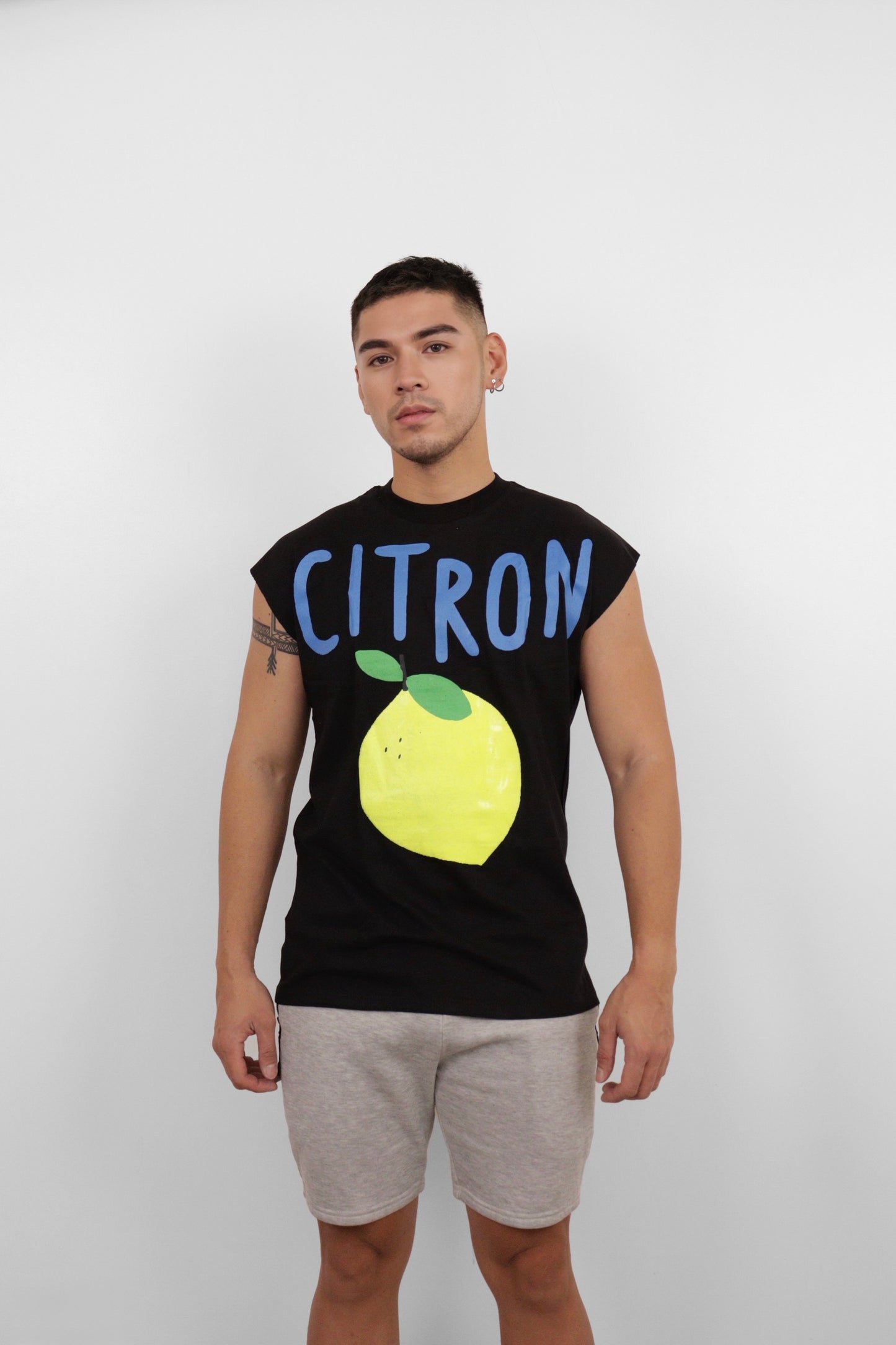 Black Citron Graphic Muscle Tee