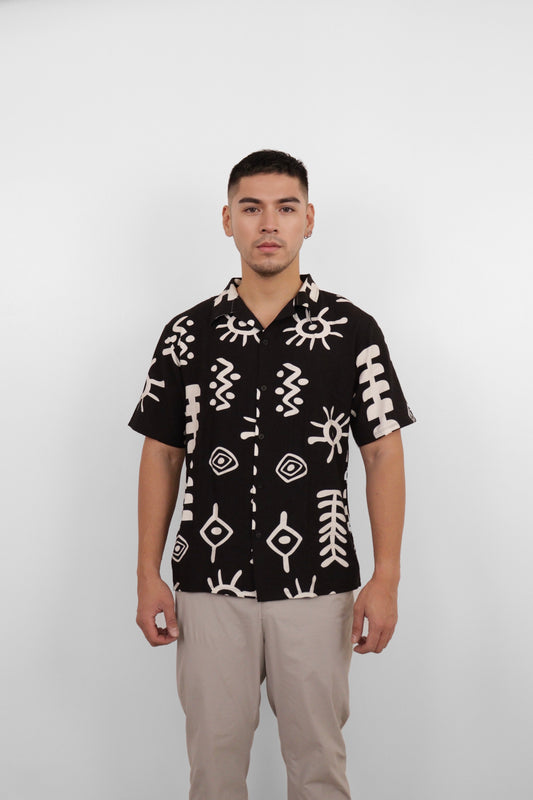 Black Tribal Vision Camp Shirt