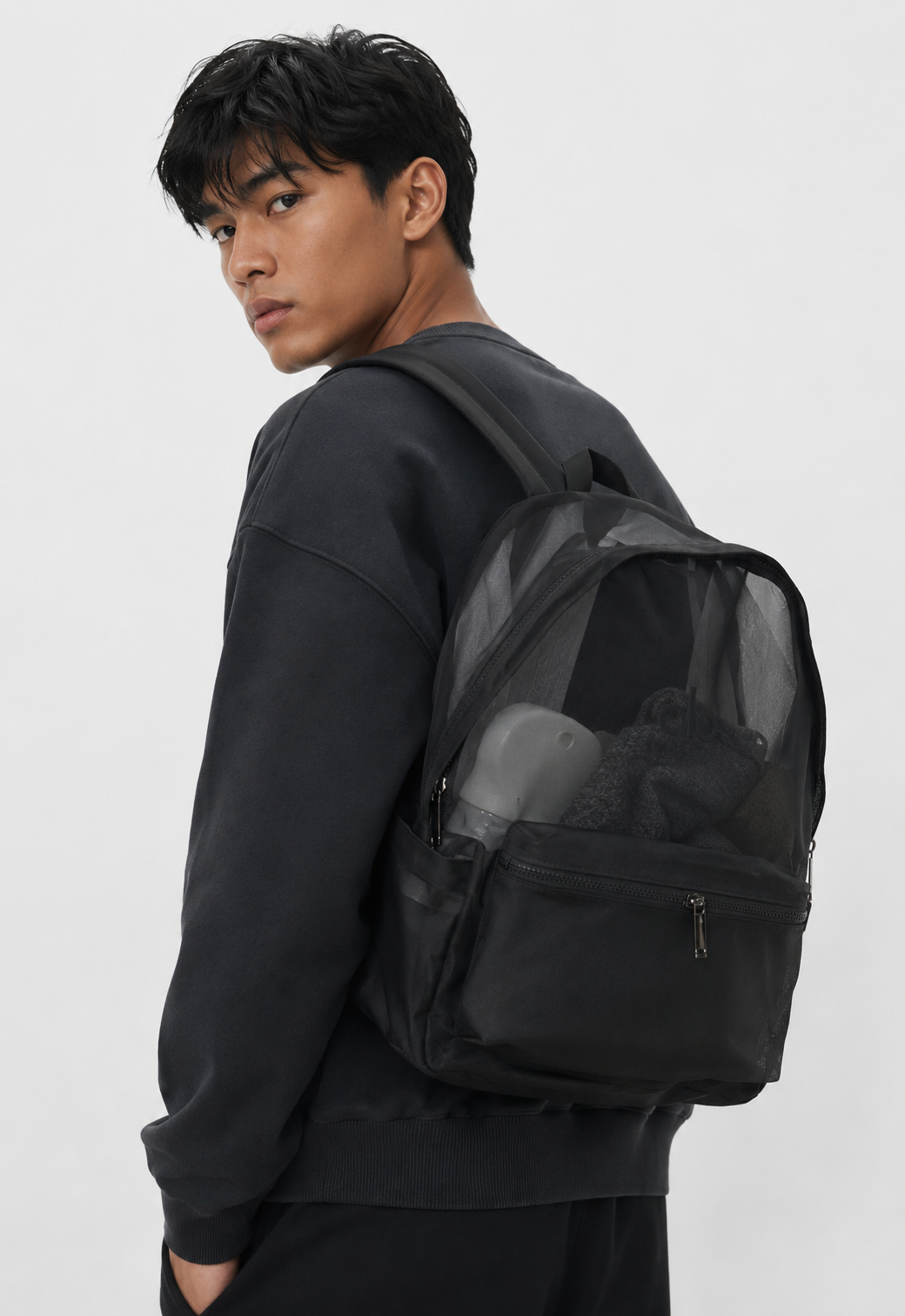 Black Alo Inspired Sheer Backpack