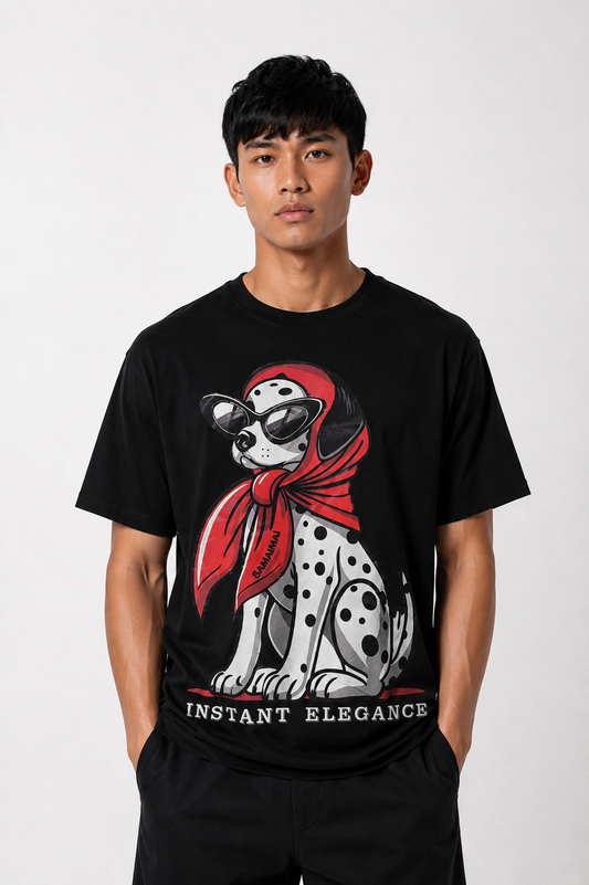 Dalmatian Elegance Tee – Black