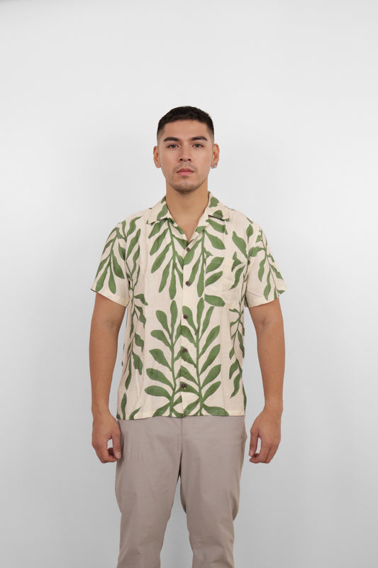 Green Tropic Vine Camp Shirt