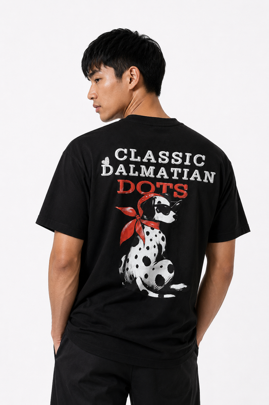 Dalmatian Elegance Tee – Black