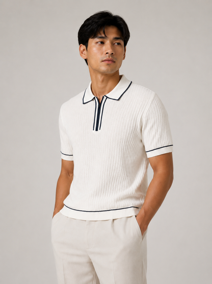 Ivory Riviera Knitted Polo