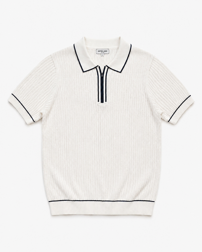 Ivory Riviera Knitted Polo