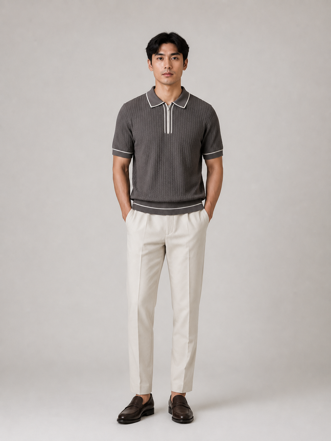 Slate Riviera Knitted Polo