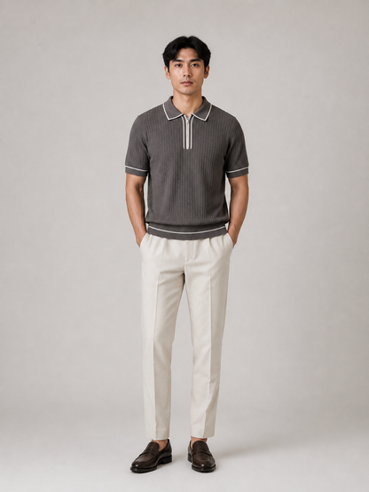 Slate Riviera Knitted Polo