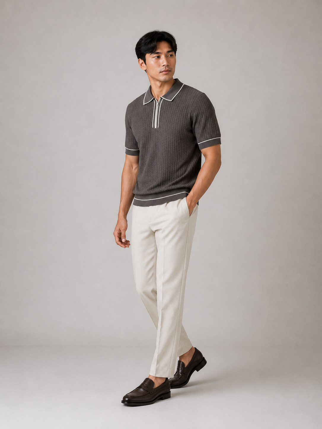 Slate Riviera Knitted Polo