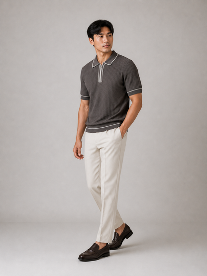 Slate Riviera Knitted Polo