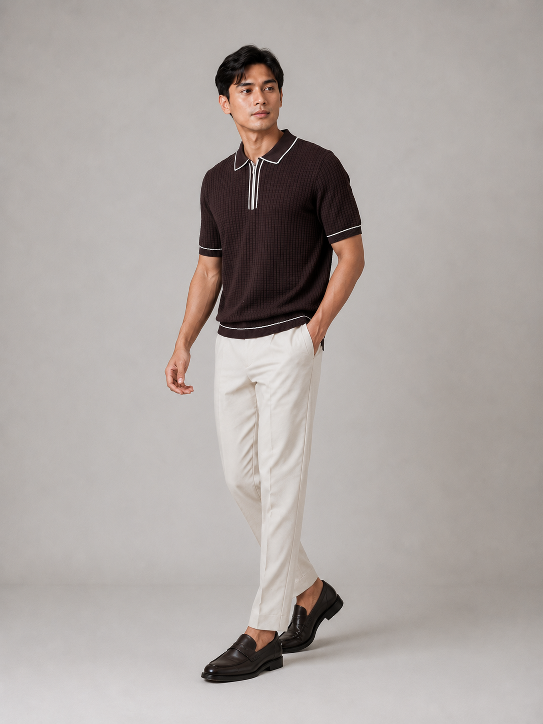 Espresso Riviera Knitted Polo