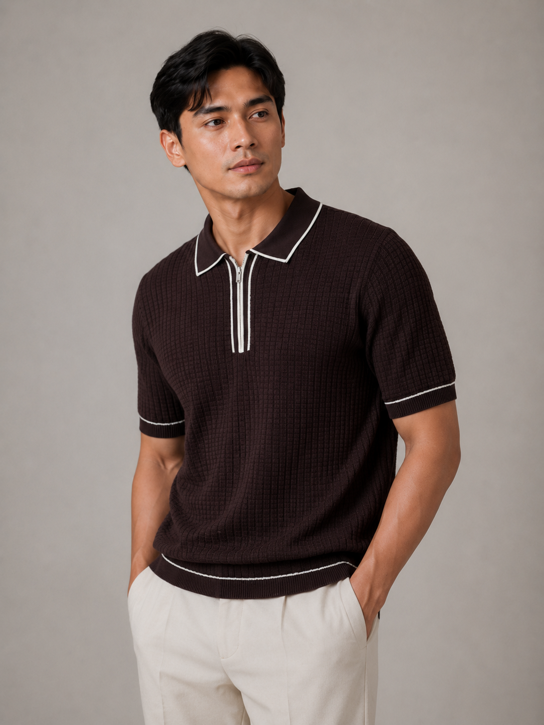 Espresso Riviera Knitted Polo