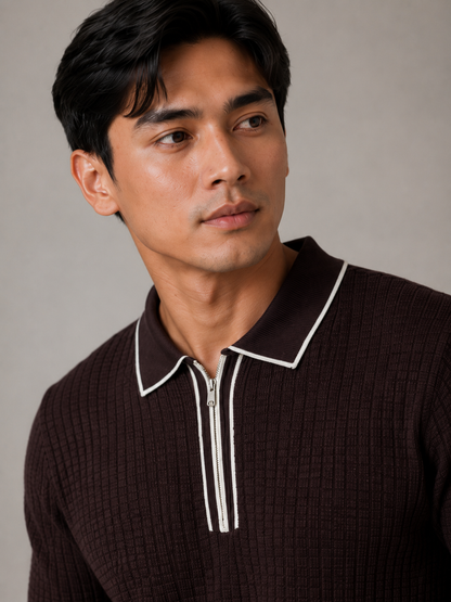 Espresso Riviera Knitted Polo