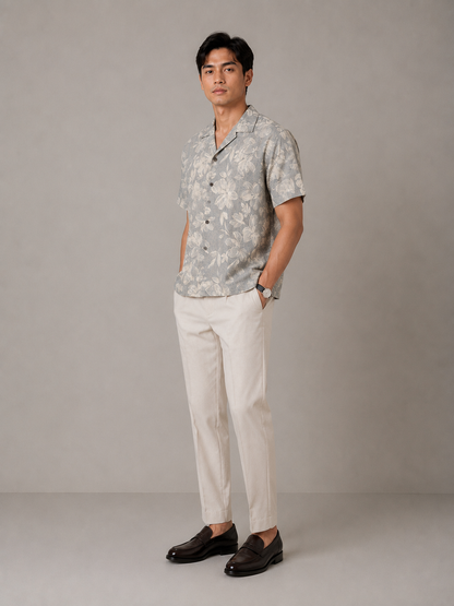 Mist Garden Chambray Resort Shirt - Slim Fit