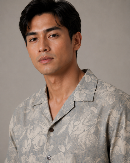 Mist Garden Chambray Resort Shirt - Slim Fit