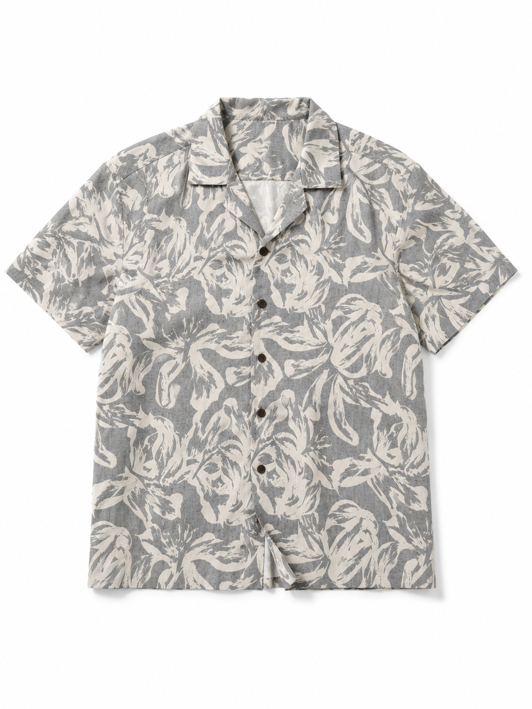 Palm Sketch Chambray Resort Shirt - Slim Fit