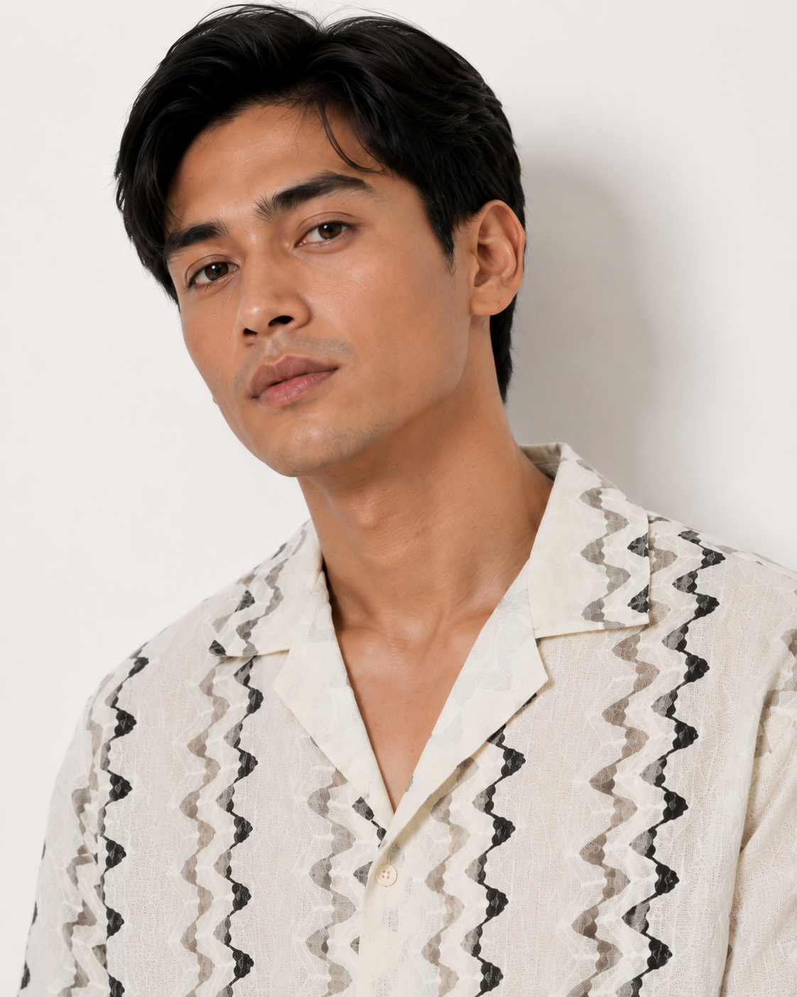 Sand Wave Textured Knit Polo