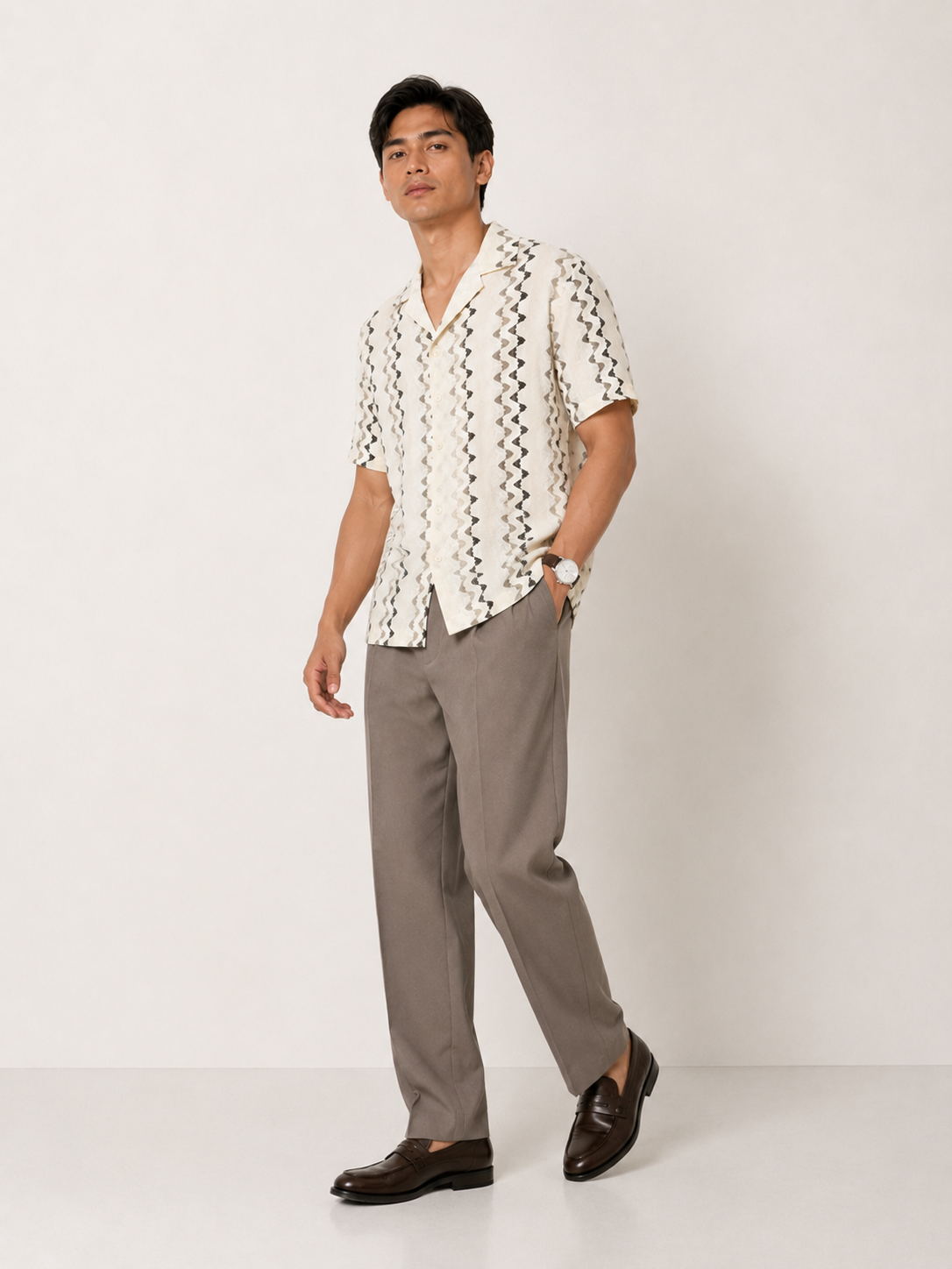 Sand Wave Textured Knit Polo