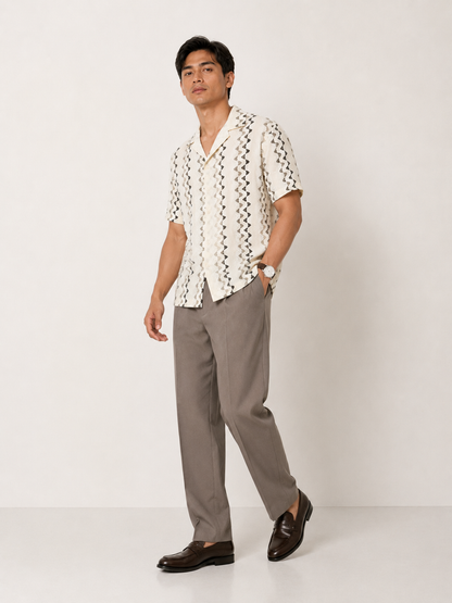 Sand Wave Textured Knit Polo